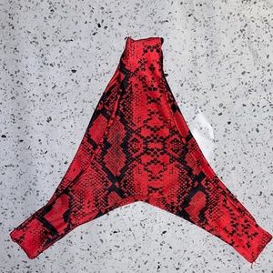 Shein red snakeskin bikini bottom ladies